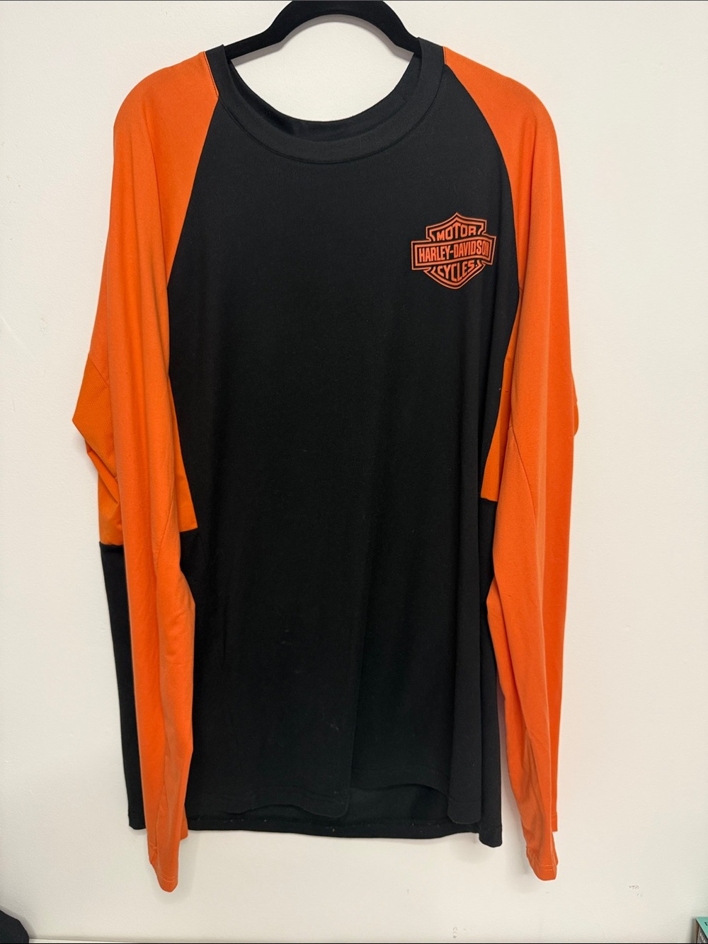 Harley-Davidson Black and Orange Long Sleeve Raglan Shirt